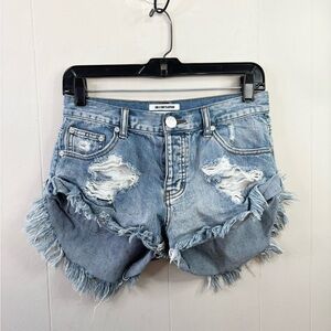 One x One Teaspoon bandits distressed shorts size 25 relaxed fit daisy dukes